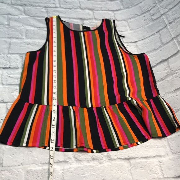 Riley & Rae Clown Striped Peplum Sleeveless Top Sz. M KIdcore - Picture 10 of 12